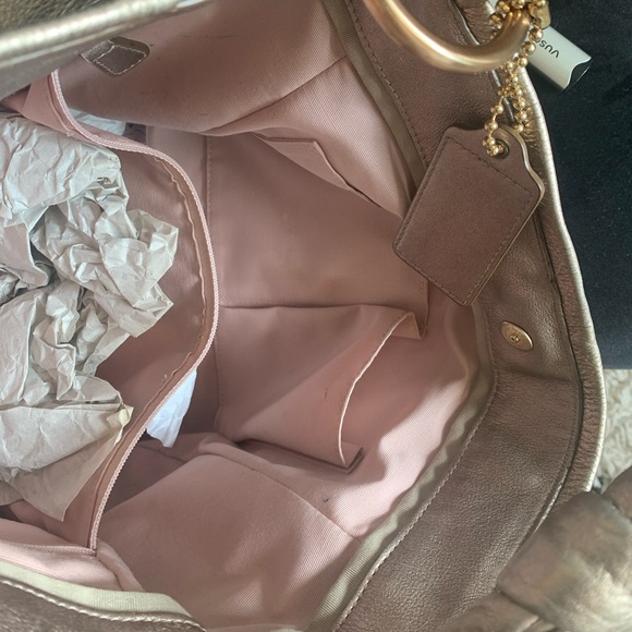 Coach Zoe Metallic Gold bag - medium - Picture 9 of 12
